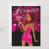 任意の目的のパーティーお祝い暗い赤紫色 招待状 (正面)