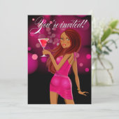 任意の目的のパーティーお祝い暗い赤紫色 招待状 (スタンド正面)