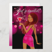 任意の目的のパーティーお祝い暗い赤紫色 招待状 (正面/裏面)