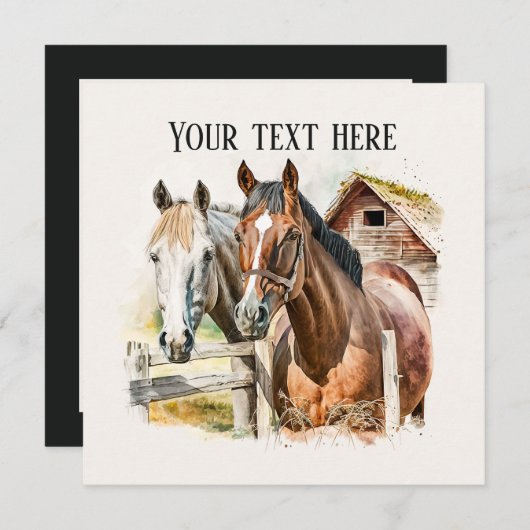 任意の目的国馬パーティー 招待状 (正面/裏面)