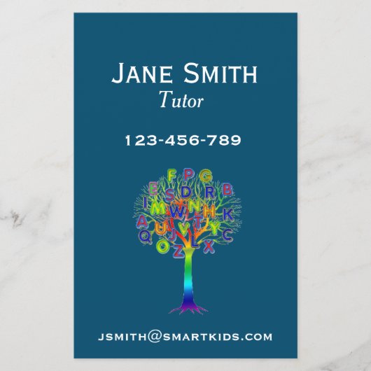 任意の科目に対するフリーランスの先生または講師 チラシ (正面)