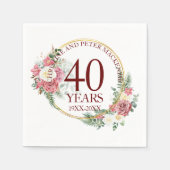 任意の結婚赤面バラ記念日 スタンダードカクテルナプキン (正面)