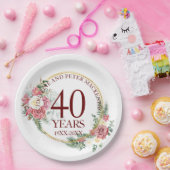 任意の結婚赤面バラ記念日 ペーパープレート (パーティー)