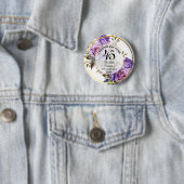 任意の結婚(45)金ゴールドフレームバラ記念日 缶バッジ (インサイチュ)