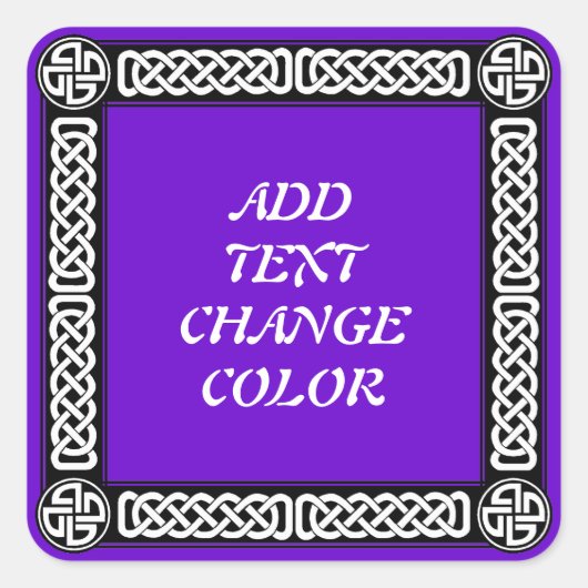 任意の縁ど色のケルト スクエアシール (正面)