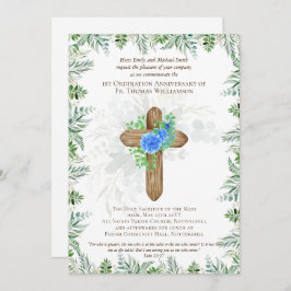 任意の聖任記念日招待状 ラスティックウッド