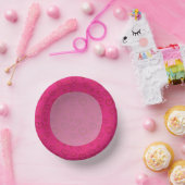 任意の背景色のピンクのハート紙プレート ペーパーボウル (パーティー)