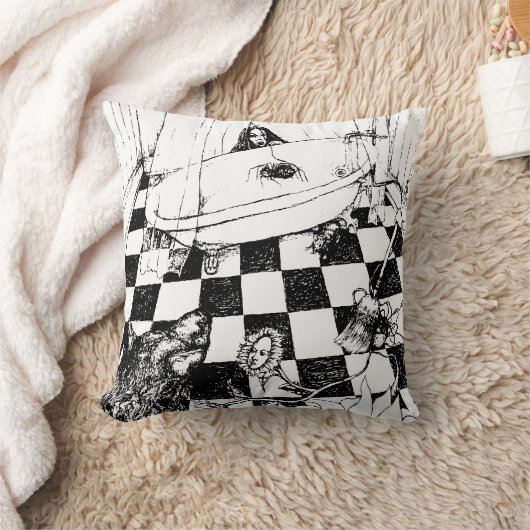 任意の背景色!狼の枕から隠れて クッション (ブランケット)