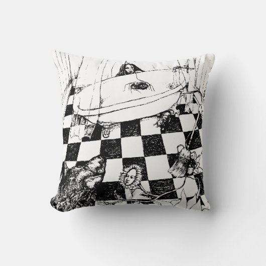 任意の背景色!狼の枕から隠れて クッション (正面)