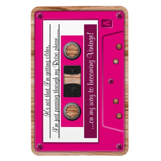 任意の色おもしろい成長古いレトロカセットテープ マグネット (縦)