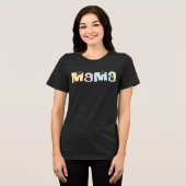 任意の色かわいいレトロフローラママMAMA トライブレンドＴシャツ (正面全面)