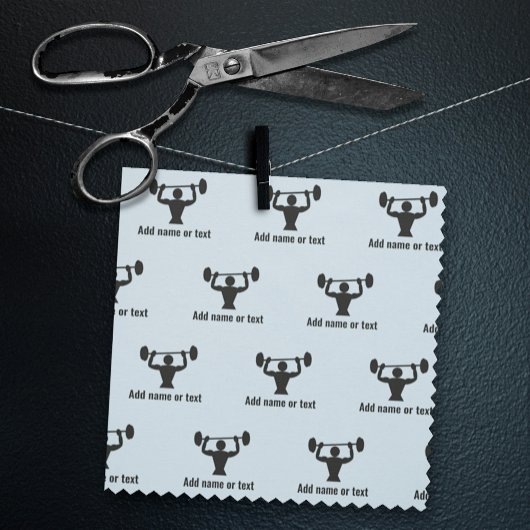 任意の色で独自の文字を持つ強い男のボディビルダー ファブリック