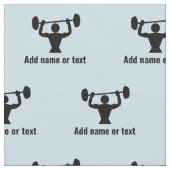 任意の色で独自の文字を持つ強い男のボディビルダー ファブリック (クローズアップ)