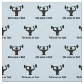 任意の色で独自の文字を持つ強い男のボディビルダー ファブリック (見本)