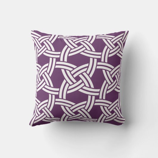 任意の色と白の円リンク枕 クッション (裏面)