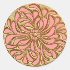 任意の色と金ゴールドデザインシール ラウンドシール