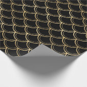 任意の色と金ゴールドマーメイドオーバーレイはかりで測 ラッピングペーパー (角)