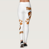 任意の色に前足跡を持つタイガーサッカー レギンス (裏面)