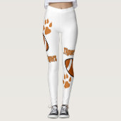 任意の色に前足跡を持つタイガーサッカー レギンス (正面)