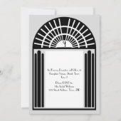 任意の色のはっきりしたアールデコスタイル結婚式招待状 招待状 (裏面)