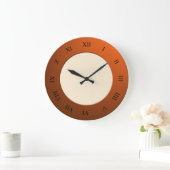 任意の色のオレンジ枠のローマ数字 ラージ壁時計 (ホーム)