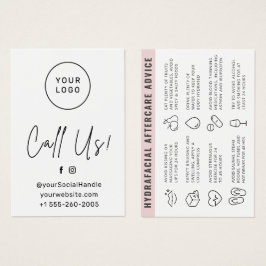 任意の色のカスタムロゴHydraFacial Aftercareカード