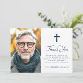 任意の色のクロス写真葬儀悔やみや弔慰感謝していあなた サンキューカード (スタンド正面)
