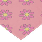 任意の色のグラフィカルなピンクの花 テーブルクロス (アングル)