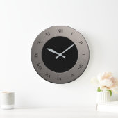任意の色のシルバーフレームのローマ数字 ラージ壁時計 (ホーム)