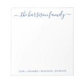 任意の色のスクリプパーソナライズされたトファミリのメモ帳 ノートパッド (正面)