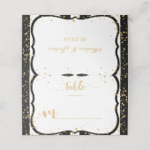 任意の色のストライプ金ゴールドと紙吹雪テーブル番号 プレイスカード (外部開封)