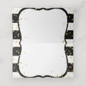 任意の色のストライプ金ゴールドと紙吹雪テーブル番号 プレイスカード (内部開封)