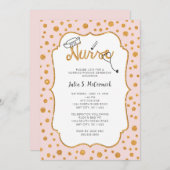 任意の色のナース目盛りのピン止め+フェイク金ゴールド 招待状 (正面/裏面)