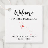 任意の色のバハマ結婚の歓迎バッグ フェイバータグ (正面)