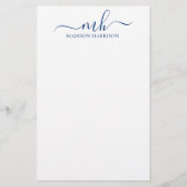 任意の色のパーソナライズされたイニシャルと名前ひな形 便箋 (正面)