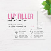 任意の色のピンクモダンのリップフィラーアフターケアカード (デスク)