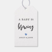 任意の色のベビーは、醸造、コーヒーまたは紅茶、シャワー ギフトタグ (正面)