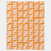 任意の色のホワイトカウントパターンフリース空白 フリースブランケット (正面)