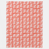 任意の色のホワイトカウントパターンフリース空白 フリースブランケット (正面)