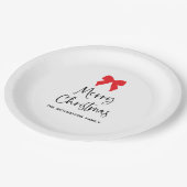 任意の色のボウ | おしゃれなコケッティー メリークリスマス ペーパープレート (アングル)