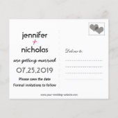 任意の色のモダンタイポグラフィ日付の保存 チラシ (裏面)