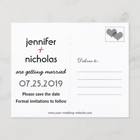 任意の色のモダンタイポグラフィ日付の保存 チラシ (裏面)