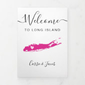 任意の色のロングアイランド結婚の歓迎の旅程 三つ折りプログラム (カバー)