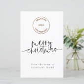 任意の色の会社のロゴを予算メリークリスマスカード (スタンド正面)