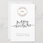 任意の色の会社のロゴを予算メリークリスマスカード (正面)