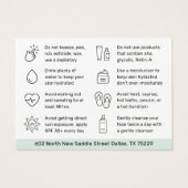 任意の色の化学剥離アフターケア指示カード (裏面)