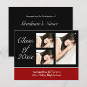 任意の色の卒業式招待状をお選びください 招待状 (正面/裏面)