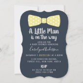 任意の色の小さな男の弓タイ赤ちゃんシャワー 招待状 (正面)