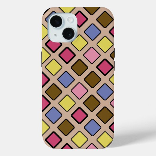 任意の色の幾何学的な対角線タイル Case-Mate iPhoneケース (裏面)