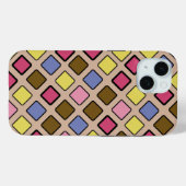 任意の色の幾何学的な対角線タイル Case-Mate iPhoneケース (裏面 (横))